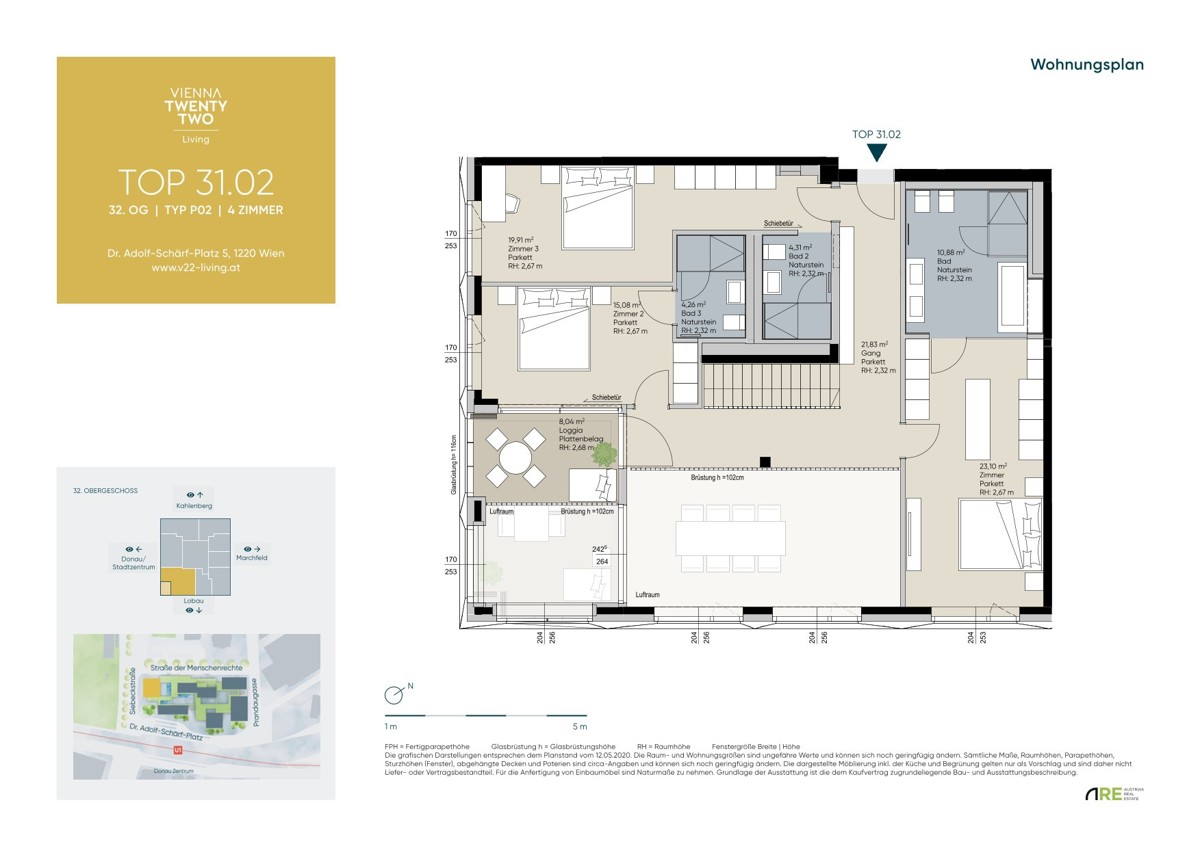Skyfloor - Penthouse mit Fernsicht - U1 vor der Tre - Provisionsfrei /  / 1220 Wien / Bild 11