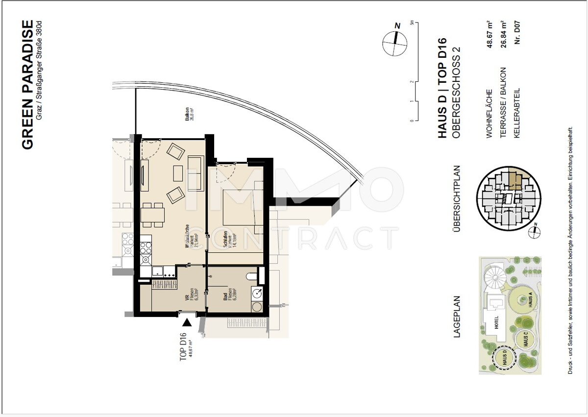 STRASSGANGER Strae 380d : Gefrderte 2 Zimmer- Wohnung mit groem Balkon - Straganger Strae 380 d - Top16d /  / 8054 Graz / Bild 0