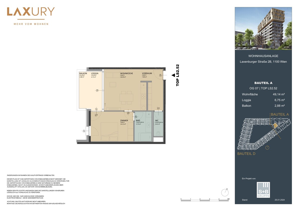 Bright 2-Room apartment overlooking green courtyard! Directly at the main train station: Commission-free + Completion in October /  / 1100 Wien / Bild 2