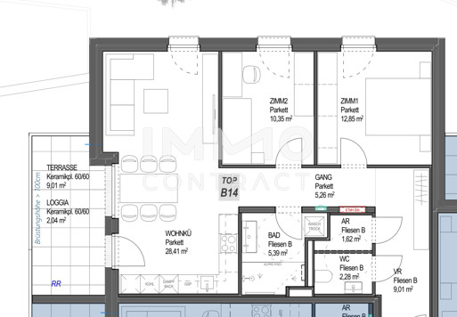 Elegante 3-Zi Wohnung mit schner Freiflche in den STADTTERRASSEN PEUERBACH - provisionsfrei!  ** JETZT FRHKUFER-RABATT!** /  / 4722 Peuerbach / Bild 2
