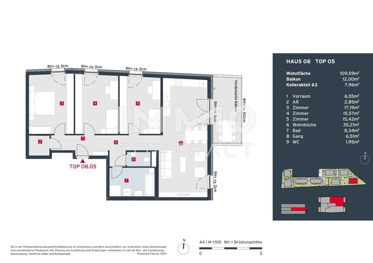 Gerumig - hell- modern - ruhig: 4-Zimmer-Wohnung mit groem Balkon - provisionsfrei! /  / 2333 Leopoldsdorf / Bild 0