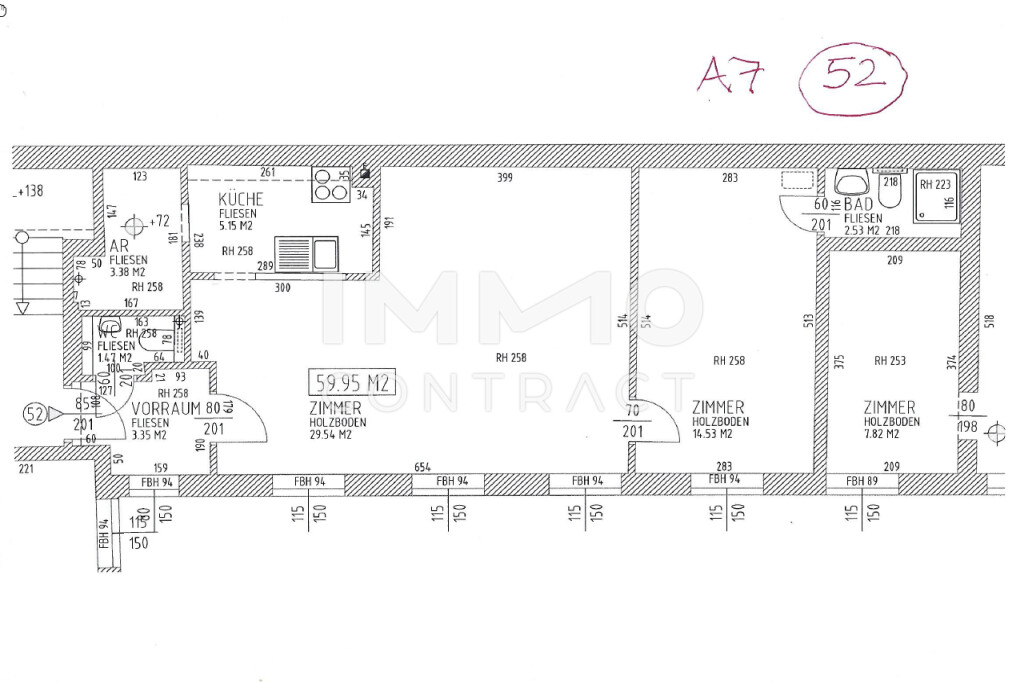 Unbefristet und Abl�sefrei,
2 Zimmer Wohnung mit 
ca. 60 m� in der Auerspergstra�e. /  / 1080&nbsp;Wien / Bild 2