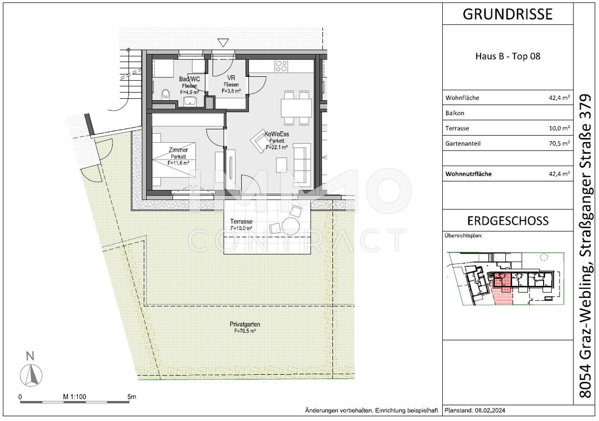 Gefrderte 2 Zimmer Wohnung mit EIGENGARTEN - Straganger Strae 379b - Top 08 /  / 8054 Graz / Bild 1
