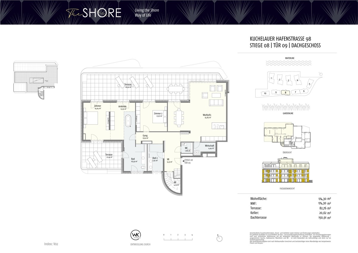 Penthouse direkt am Wasser - 230m2 Terrasse! TOP HIT von der Sonne geksst inkl. Wellness /  / 1190 Wien, Dbling / Wien 19., Dbl / Bild 1
