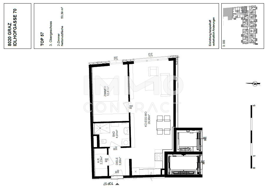 Gefrderte - ERSTBEZUGSWOHNUNG:  Helle u. moderne 2 Zimmer Wohnung in zentraler Lage - Idlhofgasse 70 - Top 57 /  / 8020 Graz / Bild 9