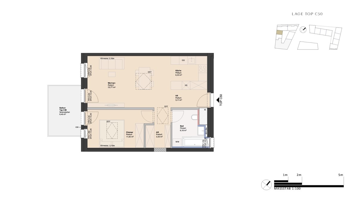 Ruhige 2-Zimmer Wohnung in guter Wohnlage - provisionsfreier Erstbezug! /  / 4030 Linz / Bild 1