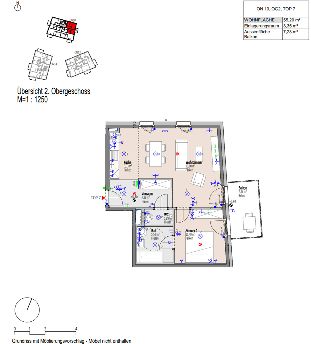 Erstbezug, provisionsfrei und Top-Ausstattung: 2-Zimmer-Wohnung mit groem Balkon /  / 2700 Wiener Neustadt / Bild 1