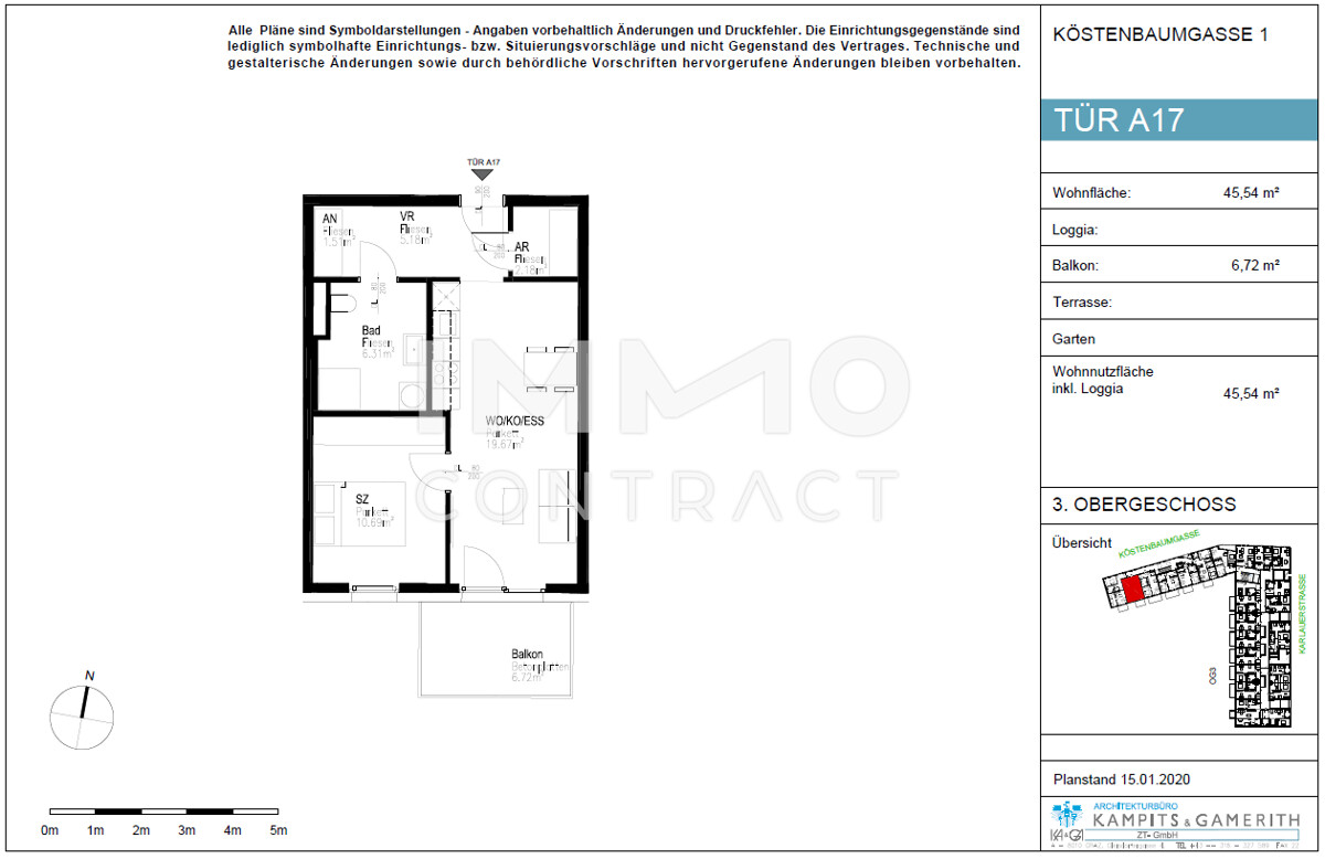 CITY SUITES GRAZ: gefrderte 2 Zimmer-Wohnung mit Balkon in zentraler Lage - Kstenbaumgasse 1 - Top A17 /  / 8020 Graz / Bild 9