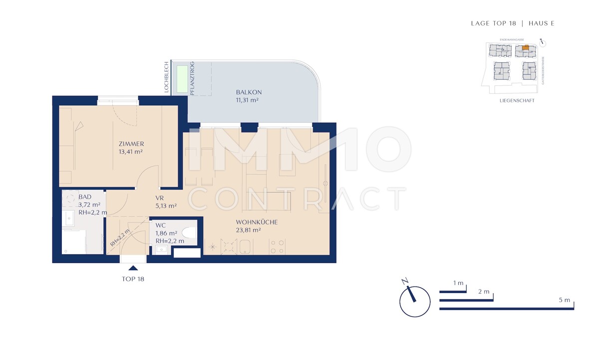 Provisionsfreier und leistbarer Wohntraum mit Balkon in top Lage! Zusammenlegung! 5 Zimmer! /  / 1230&nbsp;Wien / Bild 3