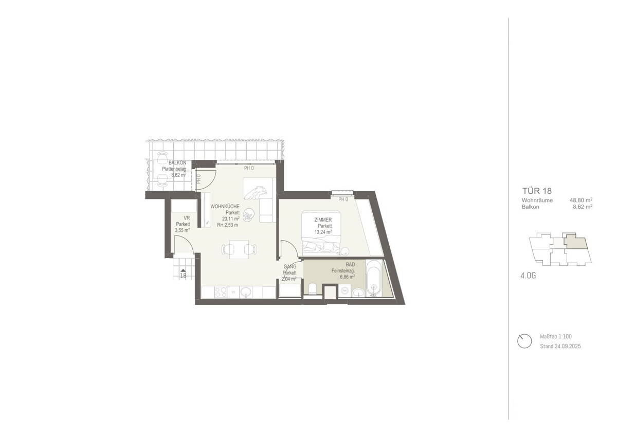 Investitionschance: 2-Zimmer-Neubau mit Auenbereich /  / 1220 Wien / Bild 1