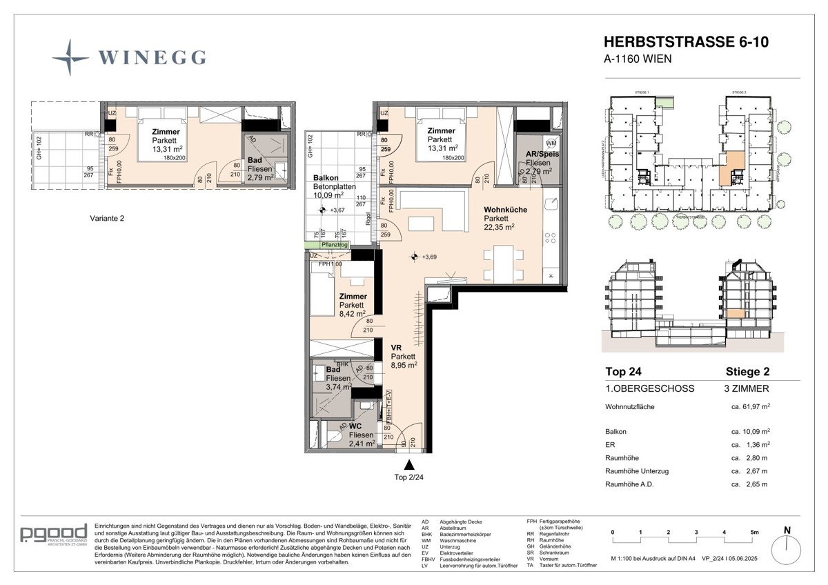 Zentrales Wohnen auf hohem Niveau! 3 Zimmer! NEUBAU! /  / 1160 Wien / Bild 5