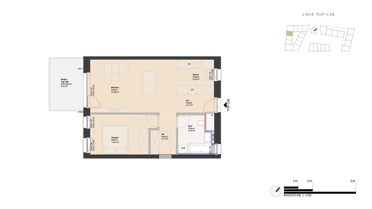 Ruhige 2-Zimmer Wohnung in guter Wohnlage - provisionsfreier Erstbezug! /  / 4030 Linz / Bild 1