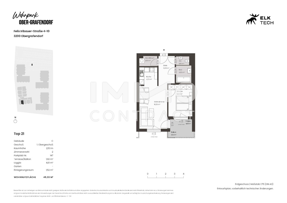 2ZI - 49,33qm - Sd-Balkon- Vorsorgewohnung, Anlage in kolog. NEUBAU /  / 3100 St.Plten / Bild 1