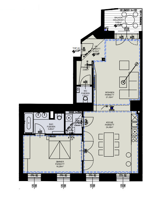 ERSTBEZUG-Moderne 2-Zimmer-Wohnung mit Balkon zum Entspannen /  / 1050 Wien / Bild 1