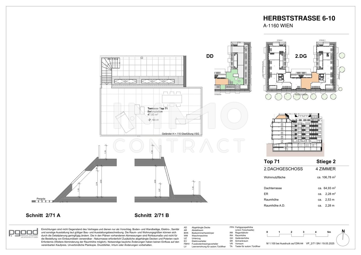 Licht- und sonnendurchflutetes Penthouse mit 65 qm Dachterrasse (Neubau, Erstbezug) /  / 1160 Wien / Bild 2