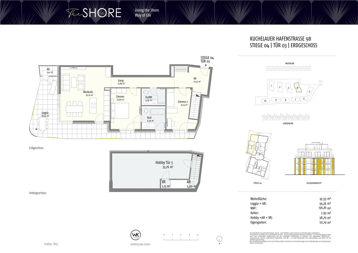 120m2 Garten, 1. Reihe direkt am Wasser - Luxus Living /  / 1190 Wien, Dbling / Wien 19., Dbl / Bild 1