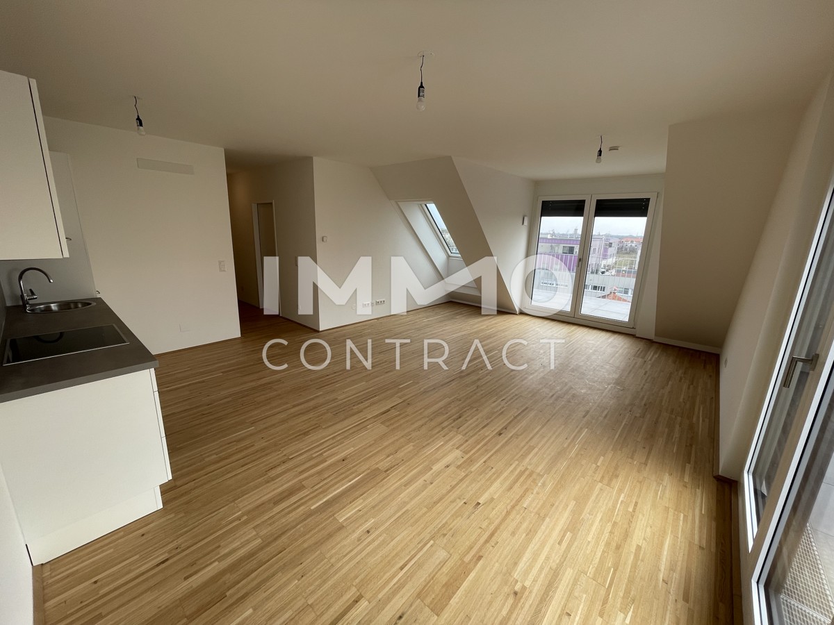 Letzte Change zum Erstbezug: 2 Dachterrassen & 2 Monate mietfrei ? 3-Zimmer-DG-Wohnung mit Kühlung / / 1220 Wien / Bild 1