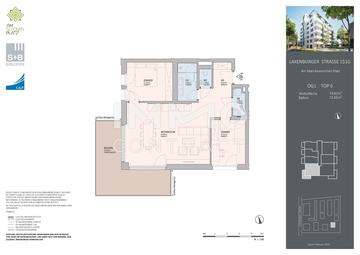 Provisionsfrei - Luxurise Balkonwohnung fr Naturliebhaber! Ruhig und einzigartig /  / 1100 Wien, Favoriten / Bild 2