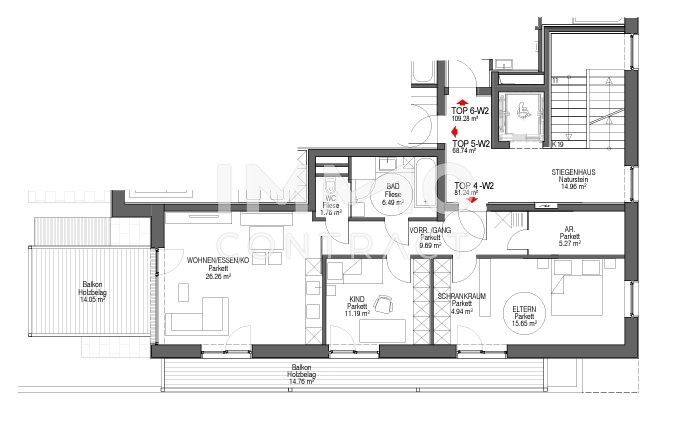 Mehr Als Wohnen ENTFALTEN SIE IHRE WOHNTRUME Wohnung WB 2 Top 4 81,25 m mit Dachterrasse u. Balkon /  / 3251 Purgstall an der Erlauf / Bild 4