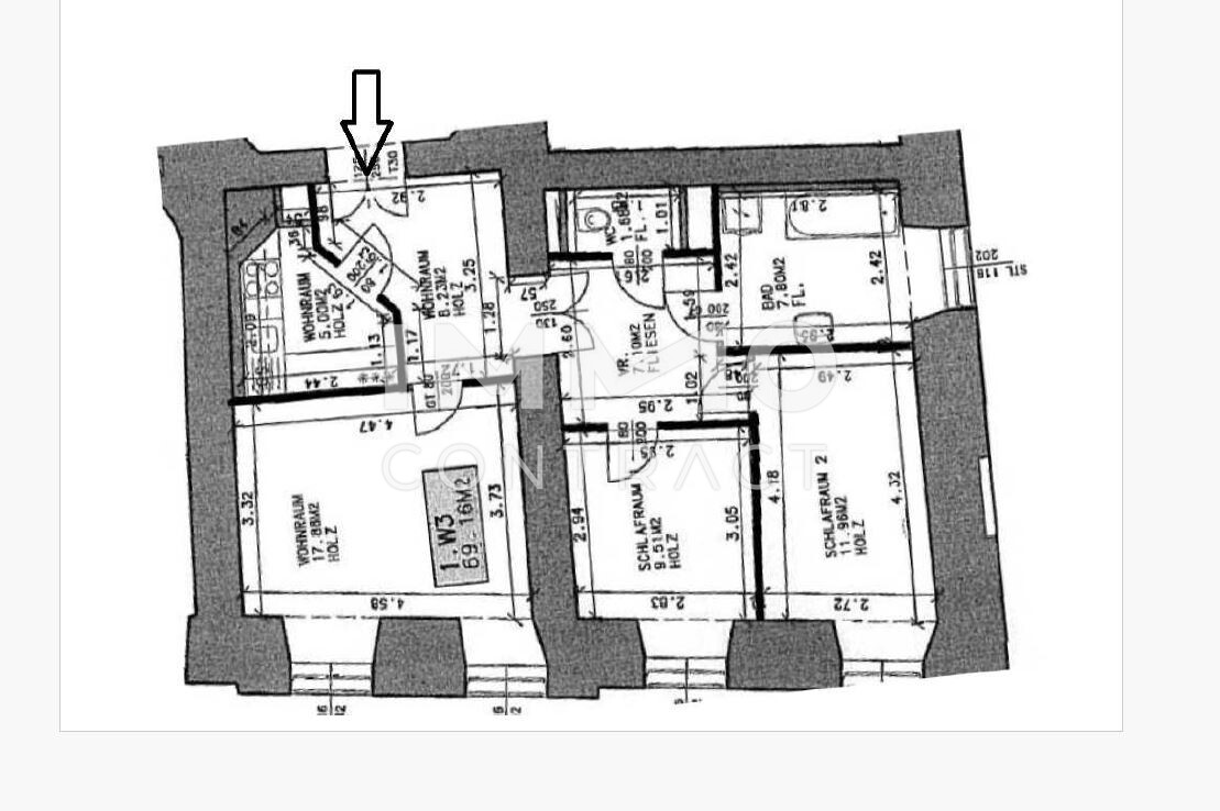 Zentrale INNENSTADTLAGE: WG-geeignete 3 Zimmer Wohnung - Sackstrae 24 / Top 03 /  / 8010 Graz / Bild 9
