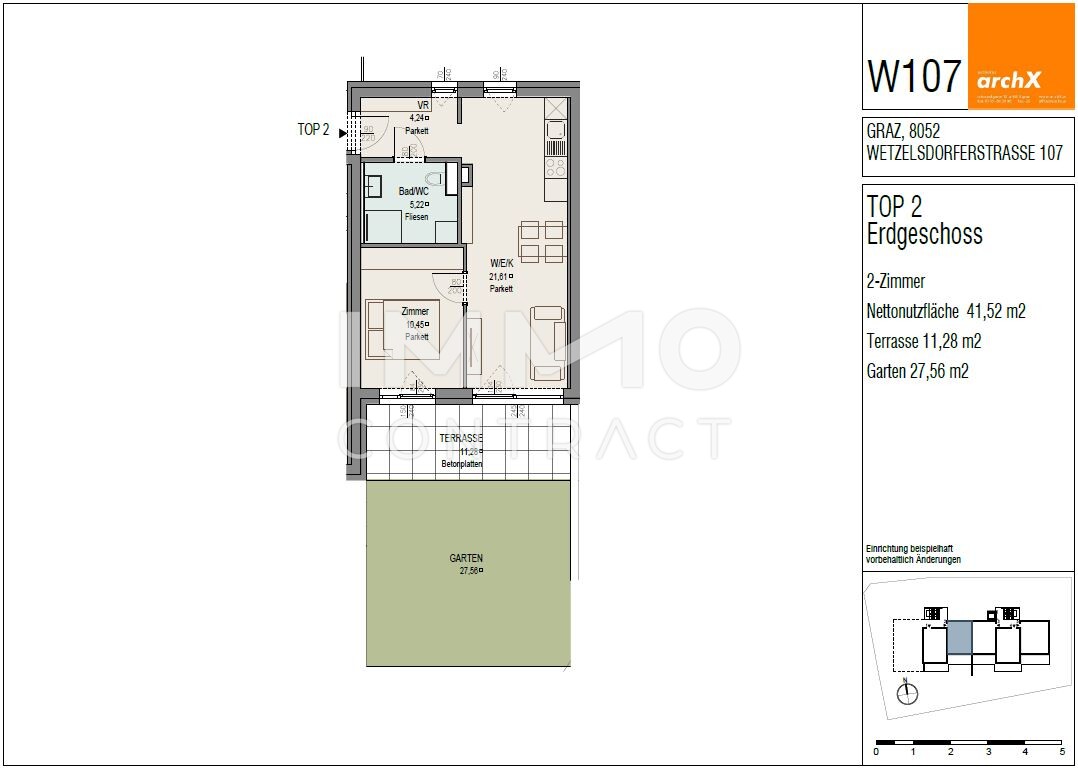 Freundliche 2 Zimmer GARTENWOHNUNG in ruhiger Lage - Wetzelsdorfer Strae 107 - Top 02 /  / 8052 Graz / Bild 8