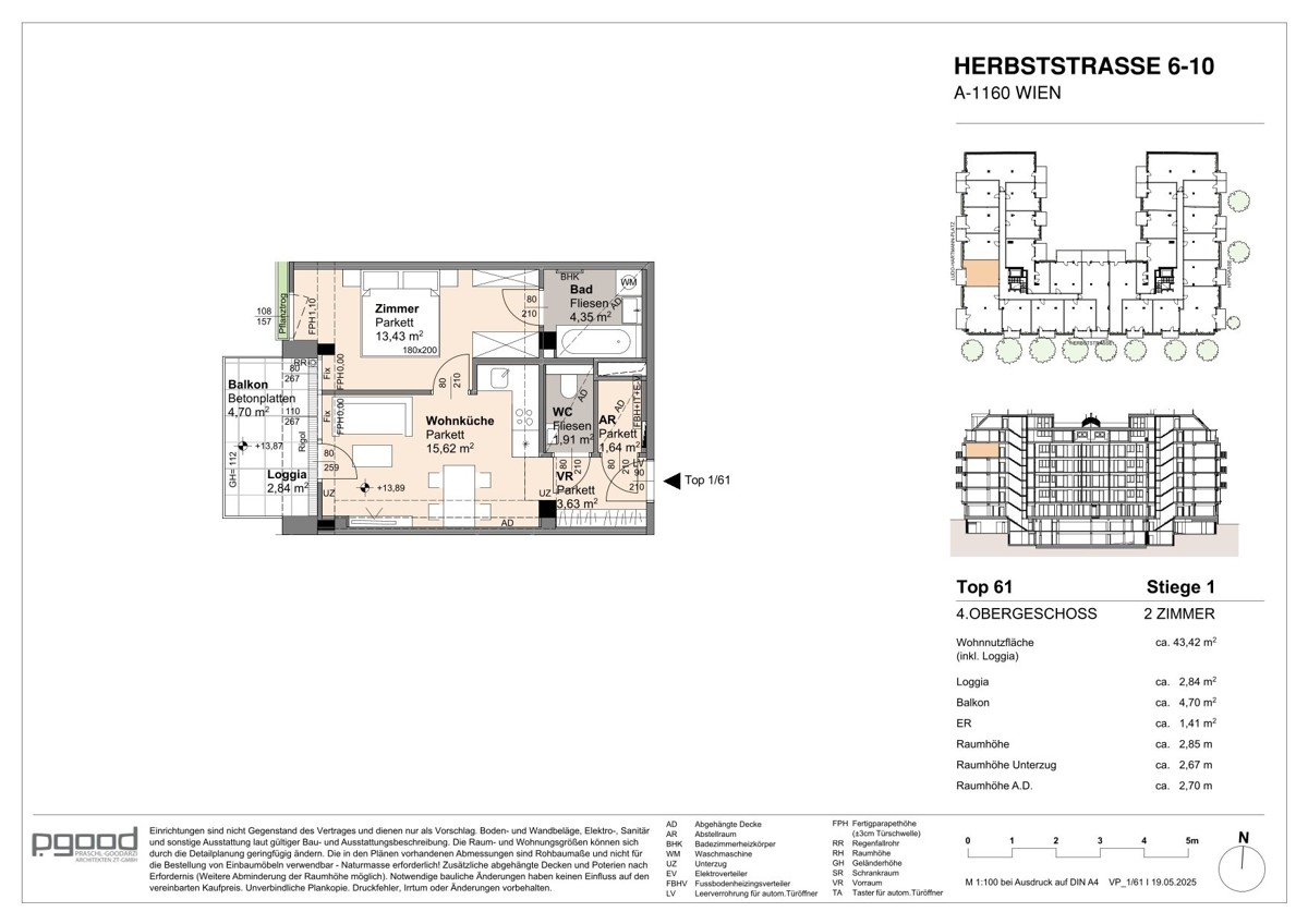 Hoch oben: Neu - U6 Burggasse - Kompakt und Clever mit Freiflche ins Grne /  / 1160 Wien / Bild 3