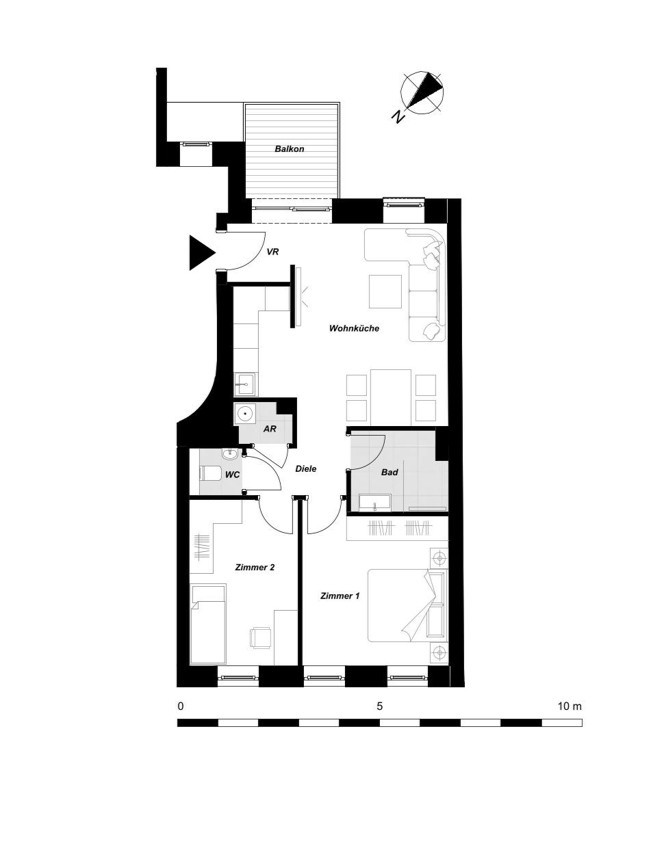 WRMEPUMPE - Altbau 3 Zimmerwohnung mit Balkon - ERSTBEZUG Nhe Aupark /  / 1210 Wien / Bild 2