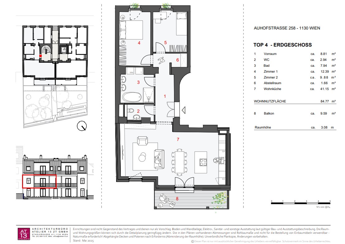 exquisite 3-Zimmer-Eigentumswohnung mit Balkon in Hietzings Auhofstrae 258 /  / 1130 Wien / Bild 0