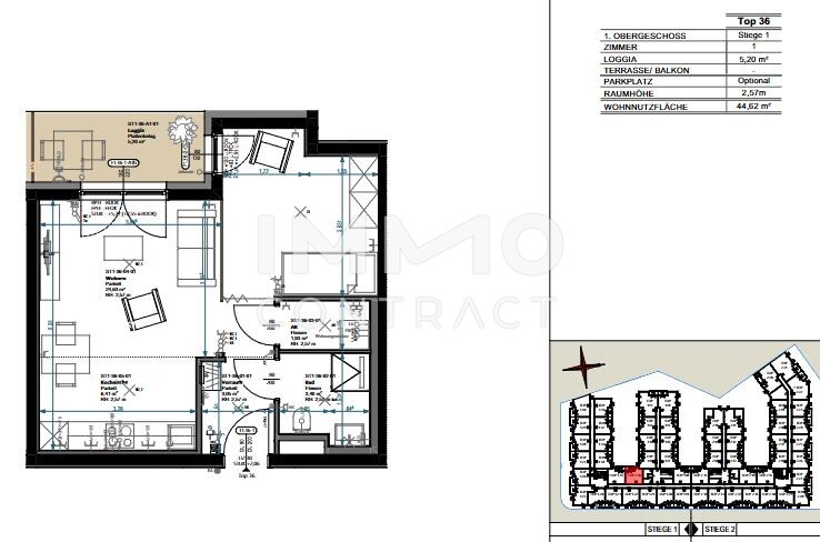 Attraktive Anlagewohnung in neuem Wohnensemble: Moderne, großzügige 1-Zimmer-Wohnung mit Tiefgarage / / 2700 Wiener Neustadt / Bild 0