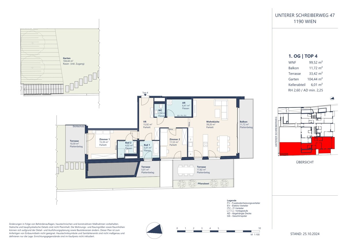Wohnen auf höchstem Niveau in den Weinbergen! 3 Zimmer + ca. 104 m² Eigengarten! / / 1190 Wien / Bild 4