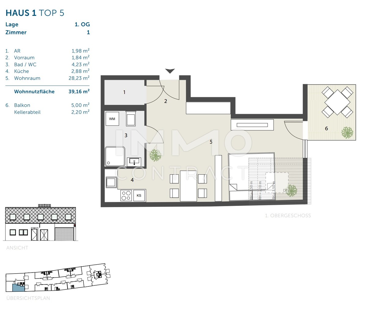 PROVISIONSFREI! modernes Single-Apartment mit 5 m Balkon und praktischem Grundriss im Dachgeschoss /  / 1220 Wien / Bild 5