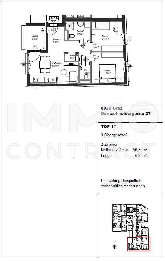 ERSTBEZUG - gefrderte 3 Zimmer Wohnung mit LOGGIA - Dornschneidergasse 27 - Top 017 /  / 8020 Graz / Bild 9