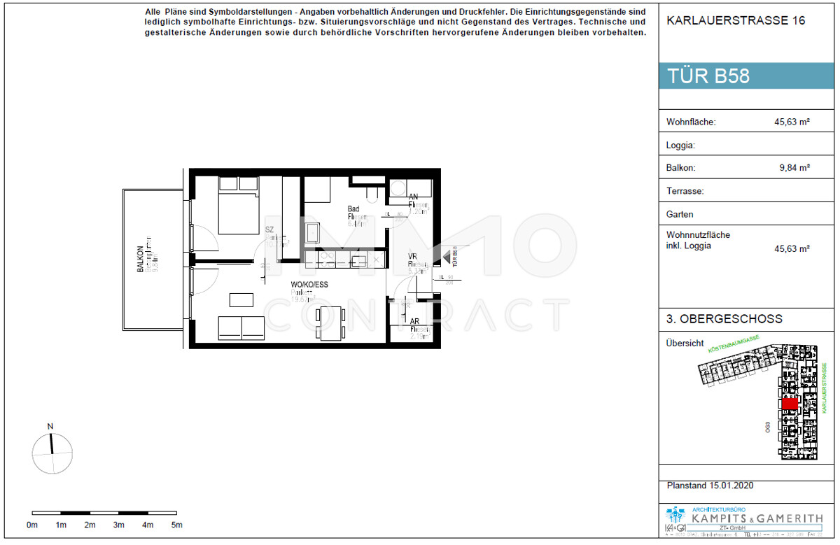 CITY SUITES GRAZ:  2 Zimmer-Wohnung in zentraler Innenhoflage Lage mit Balkon - Karlauerstrae 16 - Top B 58 /  / 8020 Graz / Bild 0