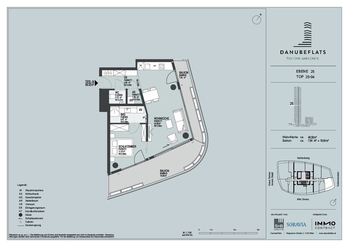 DANUBEFLATS - 45m2 Balkon inkl. Mblierung, Pool und Wellness Bereich - U1 vor der Tre! LUXUS LEBEN AM WASSER /  / 1220 Wien / Bild 4