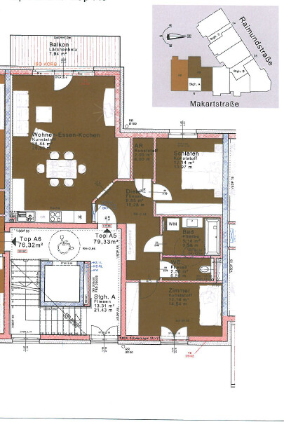 Moderne 3-Zi Wohnung in der Raimundstrae mit hofseitigem Balkon /  / 4020 Linz / Bild 4