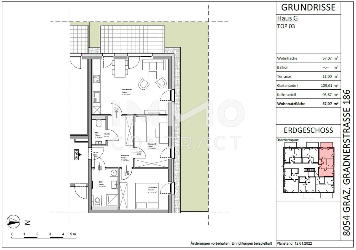 Geförderte 3 Zimmer Wohnung mit Terrasse und EIGENGARTEN - Gradnerstraße186 G- Top 3G / / 8054 Graz / Bild 0