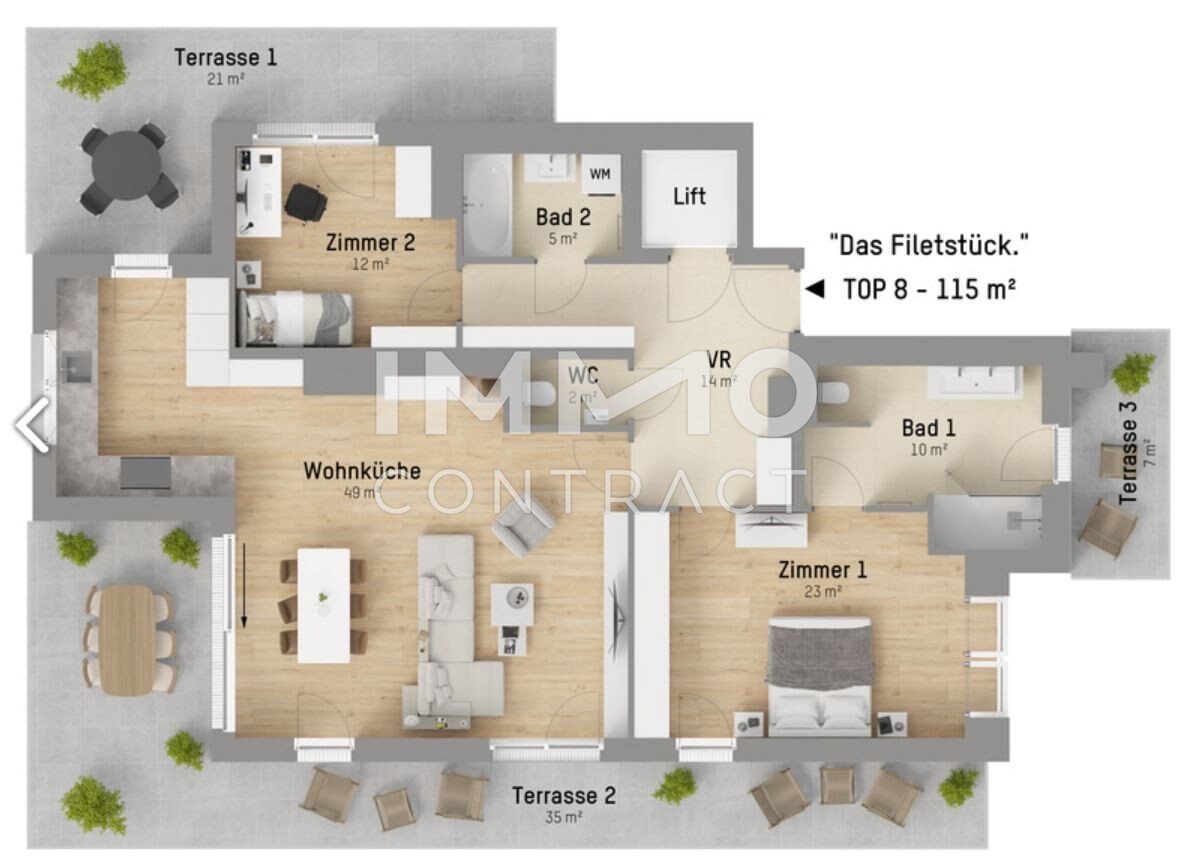 Wohnen mit Stil & Ruhe ? 3 moderne Zimmer im Erstbezug /  / 1220 Wien / Bild 9