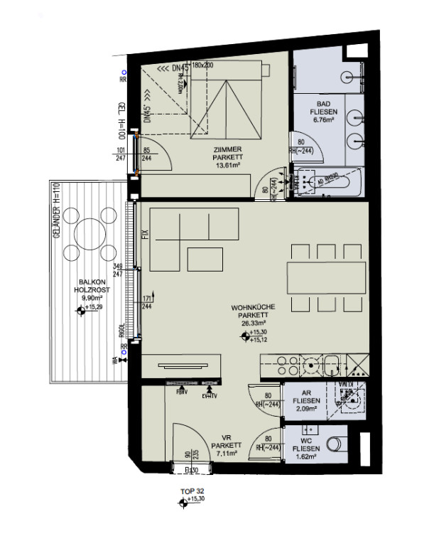 NEW! Modernes Dachgeschoss mit groer Loggia und Weitblick. ERSTBEZUG! /  / 1050 Wien / Bild 7