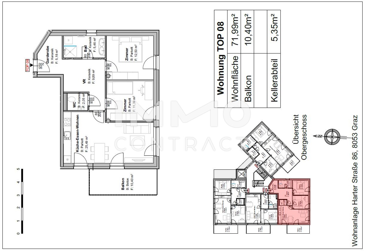 Neuwertige 3 Zimmer Wohnung mit Balkon in zentraler Lage - Harter Strae 86 - Top 08 /  / 8053 Graz / Bild 2