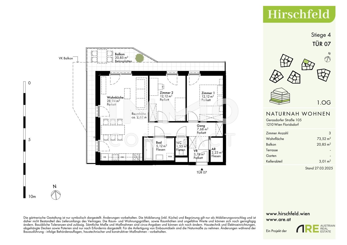 3 Zimmer- Balkonwohnung in Ruhelage /  / 1210 Wien / Bild 5