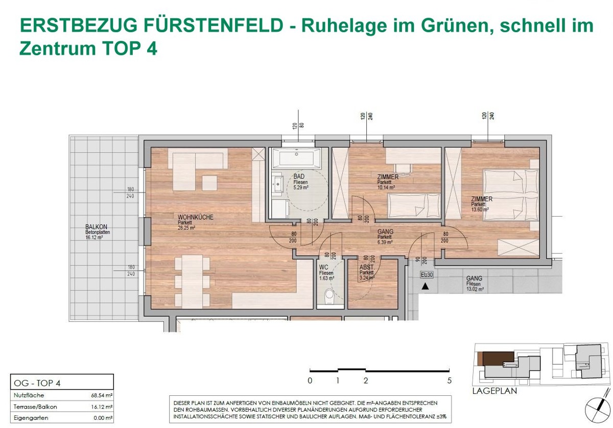 PROVISIONSFREI!  3-Zimmer Wohnung, ERSTBEZUG - Grne Ruhelage - Schnell im Zentrum /  / 8280 Frstenfeld / Bild 3