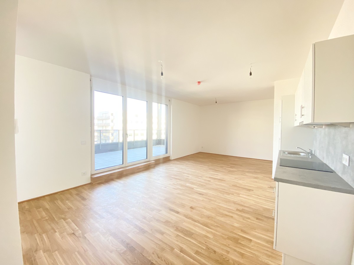 ANLAGEWOHNUNG - ERSTBEZUG 2 Zimmer - TERRASSE 
Dachgeschoss mit Weitblick /  / 1220 Wien / Donaustadt / Bild 1