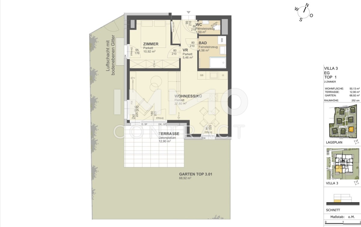 KREMSER WOHNDOMIZIL
2Zi- 50qm- Gartenwohnung, Lift, Tiefgarage, in beliebter Grnruhelage /  / 3500 Krems / Bild 1
