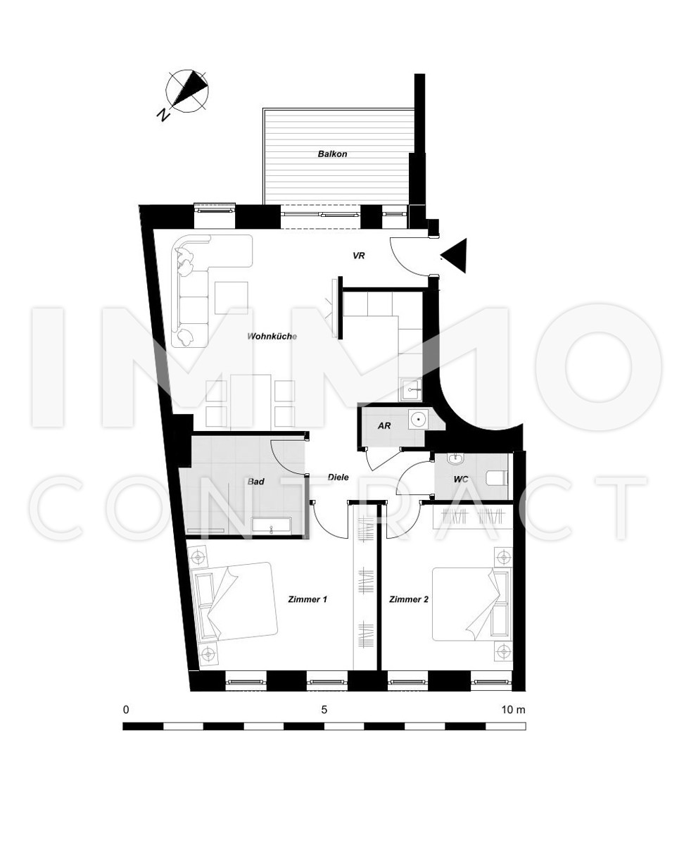 GRNBLICK  - Balkonwohnung mit 3 Zimmer - Altbau reloaded mit Wrmepumpe und Freiflche /  / 1210 Wien / Bild 3