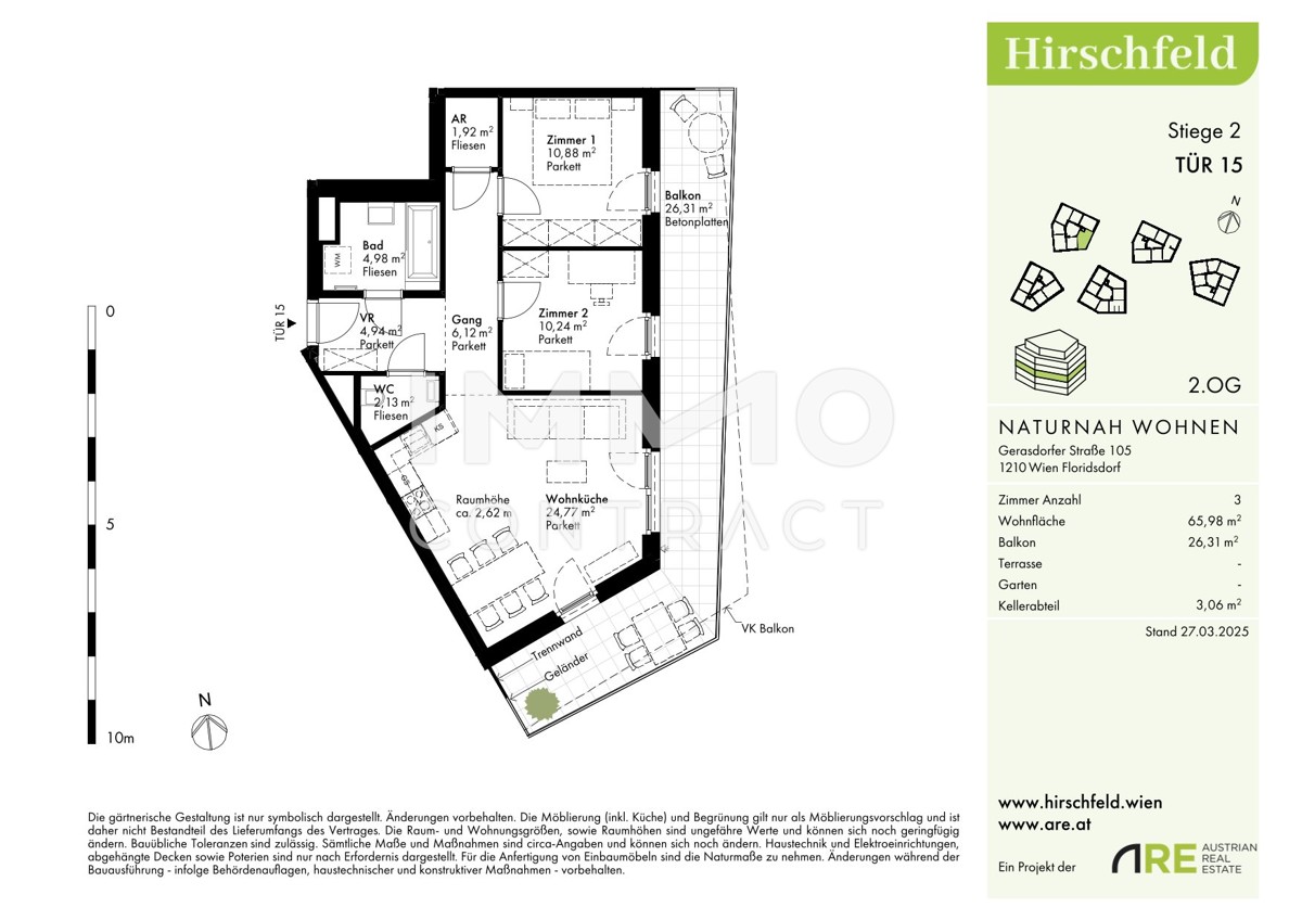 Hirschfeld - Geradorfer Strae: 3 Zimmer Wohnung Erstbezug und provisionsfrei MEGA PREIS /  / 1210 Wien / Bild 1