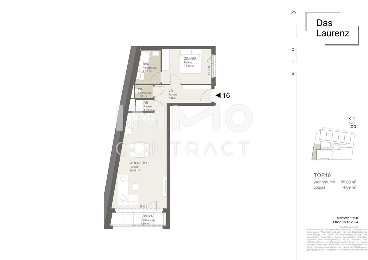 ERSTBEZUG -=Das Laurenz= 2 Zimmer Wohnung mit Loggia U3 - 1 Bedroom apartment with Loggia /  / 1110 Wien / Bild 4