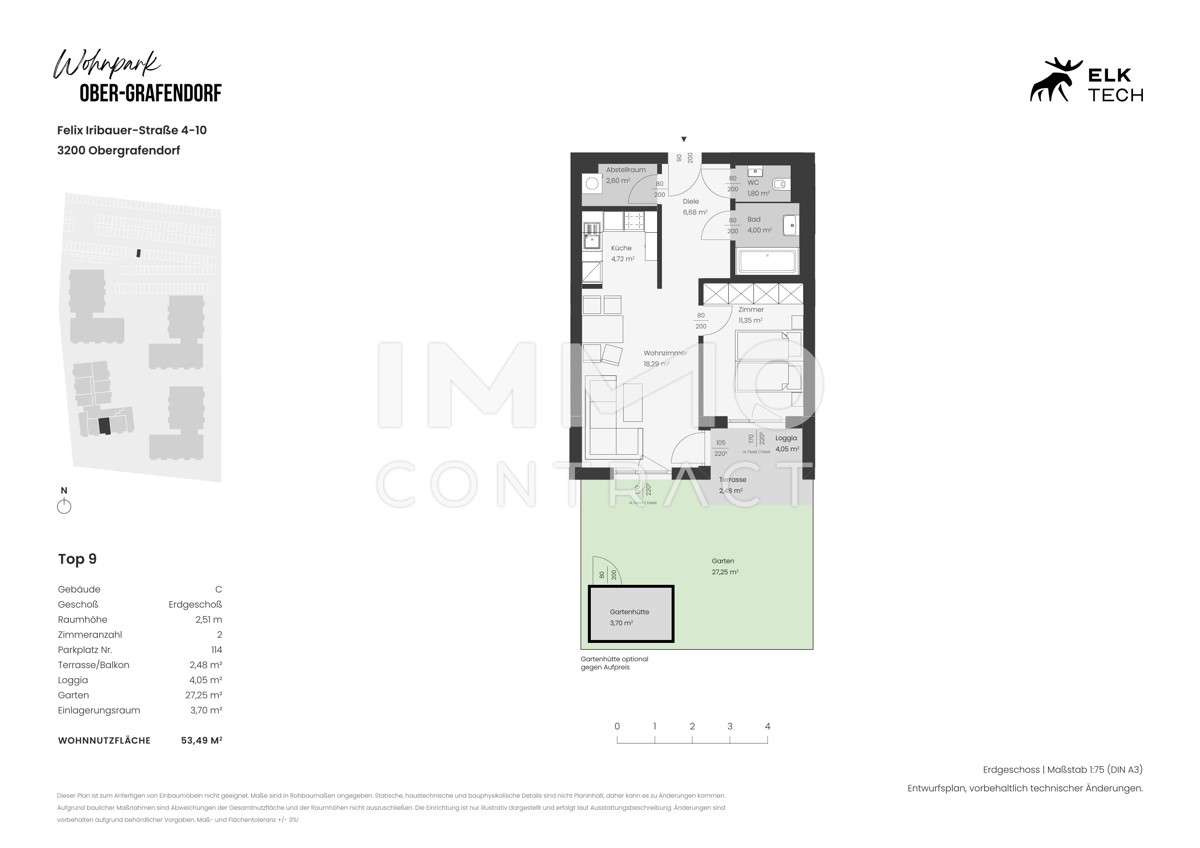 53,49qm 2Zi S-Gartenwohnung, Erstbezug, ökologische Bauweise / / 3200 Ober-Grafendorf / Bild 1