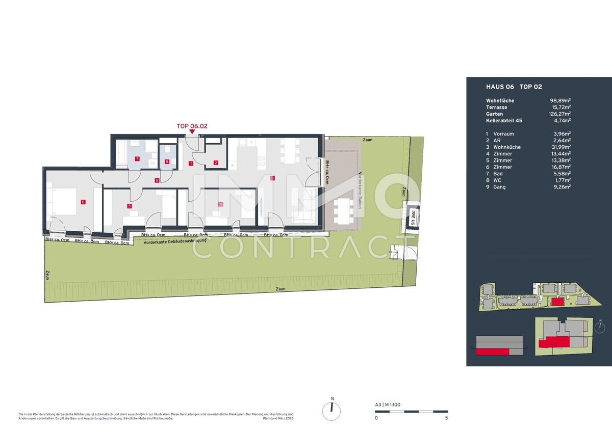 Gartenrefugium in parkhnlicher Anlage: 4-Zimmer-Wohnung - hell, modern, ruhig - provisionsfrei /  / 2333 Leopoldsdorf / Bild 0