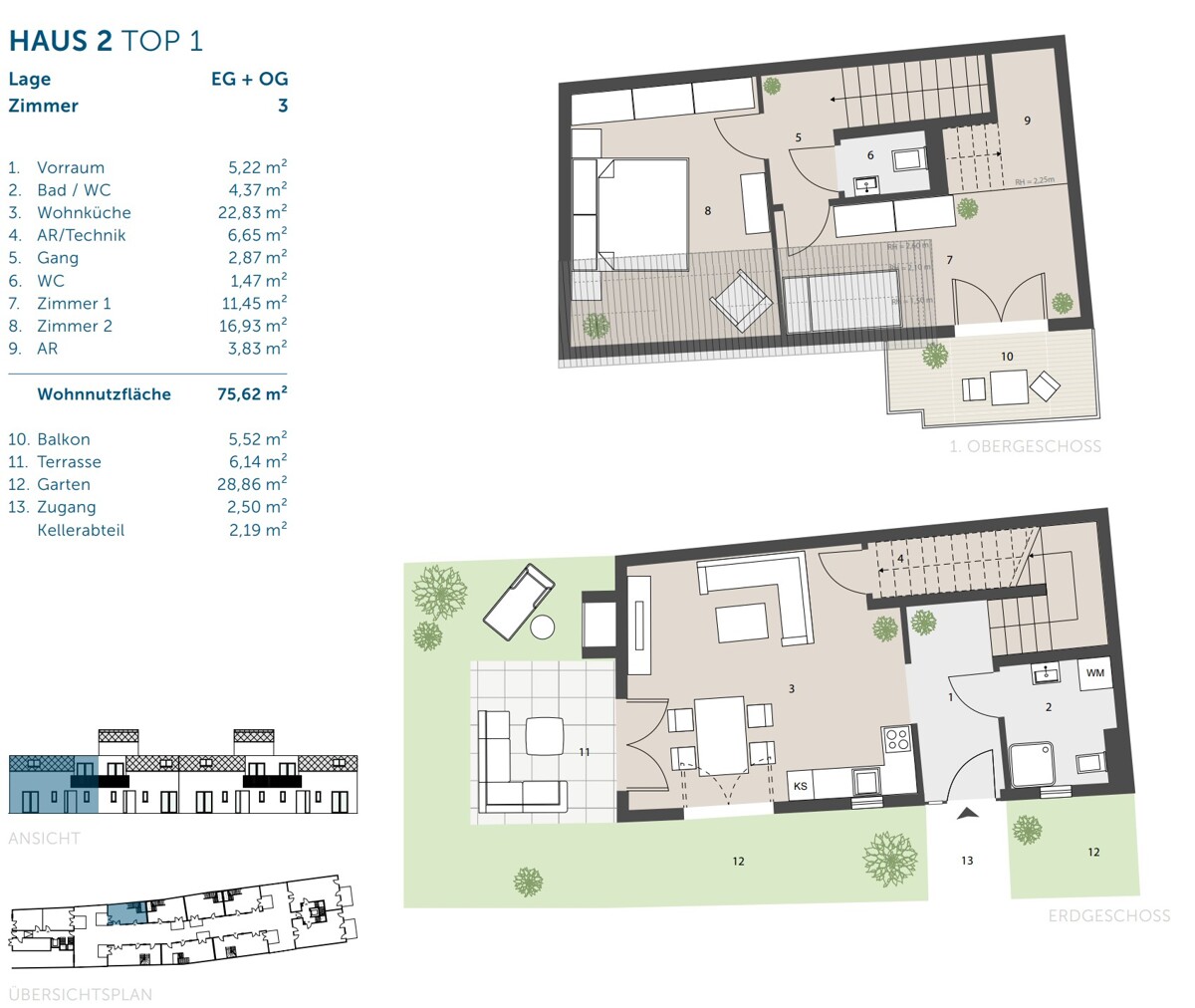 Urban & grn: 3-Zimmer-Maisonette-Haus mit Garten, Balkon & Terrasse ? provisionsfrei! /  / 1220 Wien / Bild 8