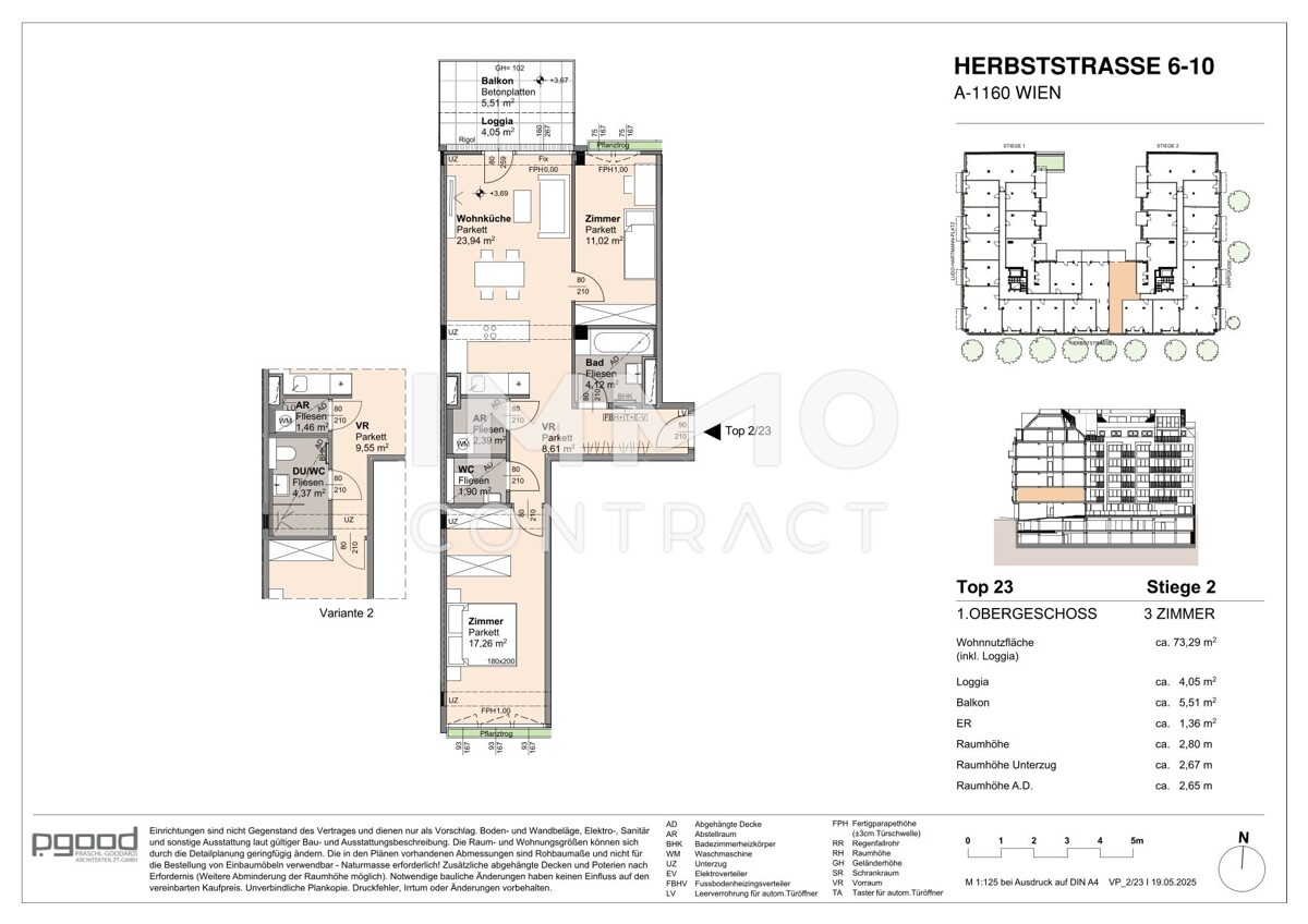 Hochwertige 3 Zimmer Wohnung mit ruhiger Freiflche in den Innenhof! NEUBAU! ERSTBEZUG! /  / 1160 Wien / Bild 1